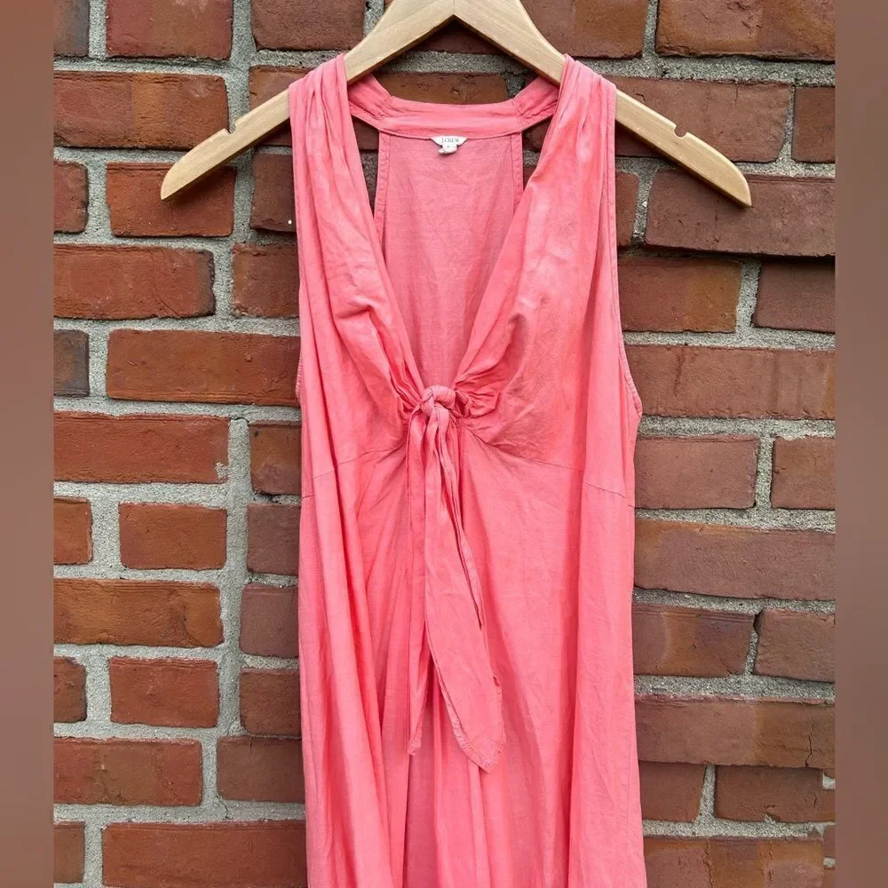J. Crew Peach Coral Cotton Maxi Dress